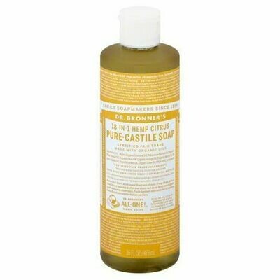 Dr. Bronner Pure Castile Hemp Citrus Liquid Soap 16 oz