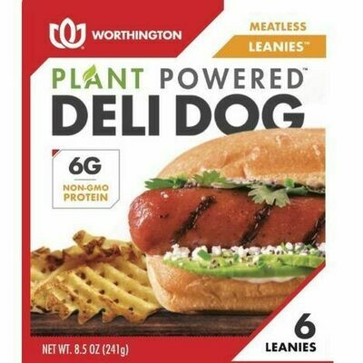 Worthington Meatless Plant Powered Deli Dog Leanies - 8 Oz