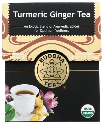 Buddha Tea Organic Turmeric Ginger Tea 18 Bags