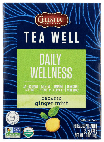 Celestial Seasonings TeaWell Daily Wellness Organic Ginger Mint Tea 12 bags