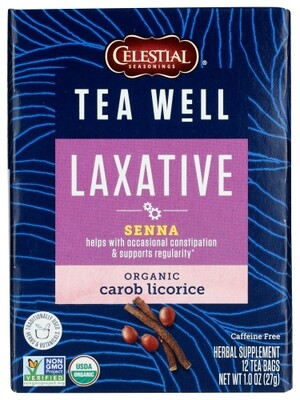 Celestial Seasonings TeaWell Carob Licorice Laxative Tea 12 bags