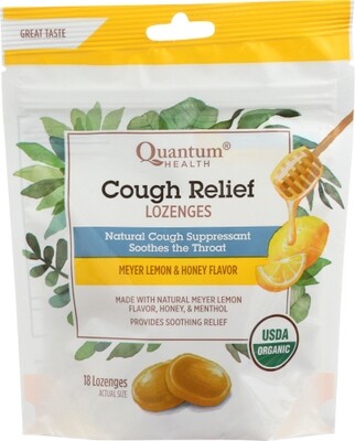 Quantum Health Cough Relief Lozenges Meyer Lemon &amp; Honey 18 count
