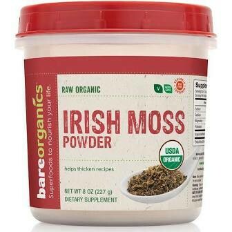 Bare Organics Raw Irish Sea Moss Immunity Powder 8 oz.