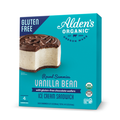 Alden's Organic Gluten Free Vanilla Bean Ice Cream Sandwiches 4 ct.