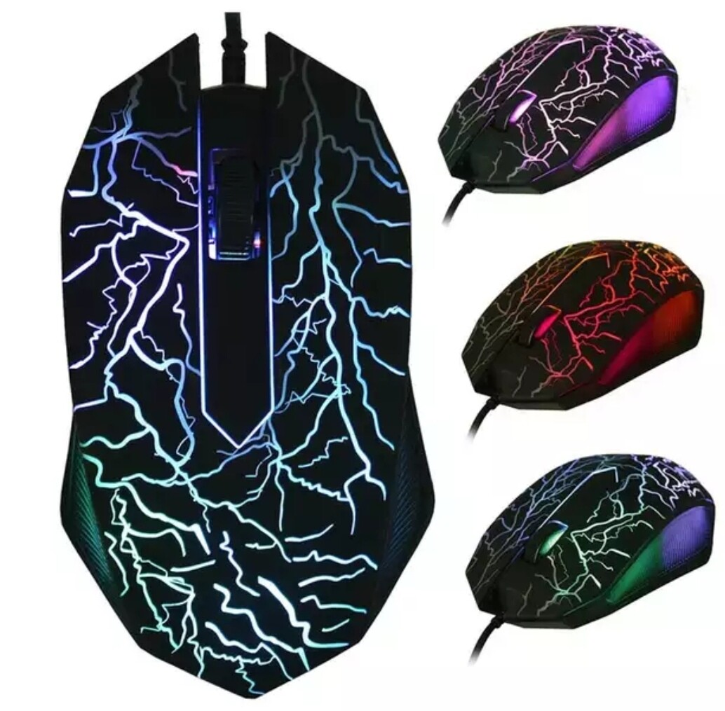 Souris gaming 4500 DPI filaire haute précision avec rétro-éclairage multicolore (laser)