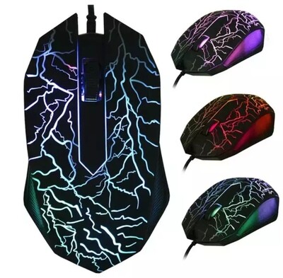 Souris gaming 4500 DPI filaire haute précision avec rétro-éclairage multicolore (laser)