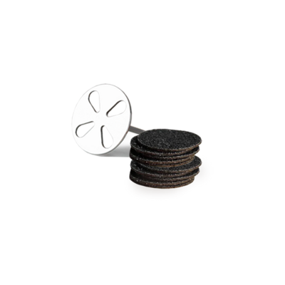 Metallic Base of Circular Adhesive Discs for Pedicure