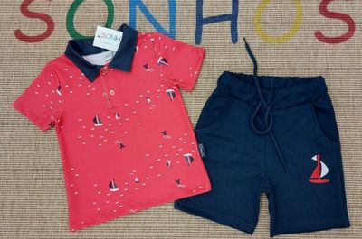 Maritime Shorts &amp; T-Shirt Set for Kids