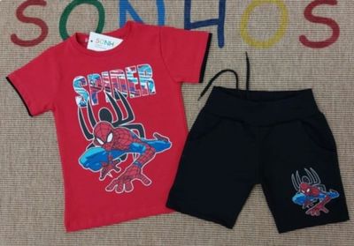 Red Spider-Man-Inspired T-Shirt &amp; Shorts Set – Kids Outfit