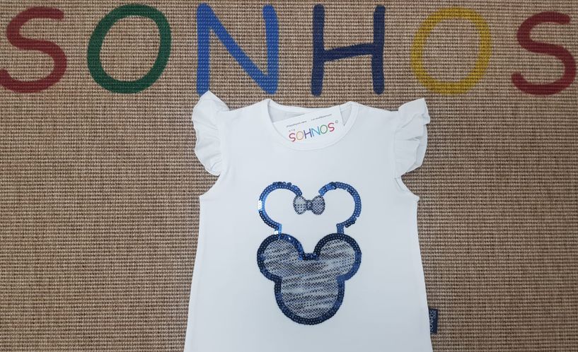 Blue Minnie &amp; Mickey-Inspired Sequin T-Shirt – Kids Outfit