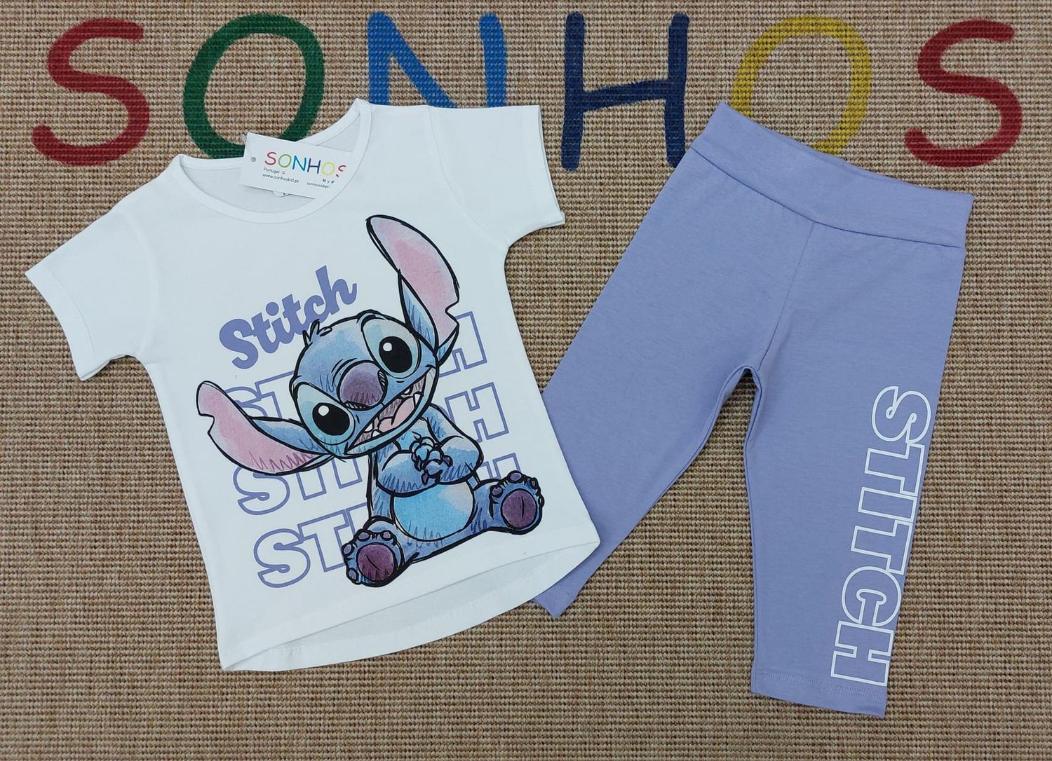 Purple Stitch-Inspired Leggings &amp; T-Shirt Set – Girls Outfit
