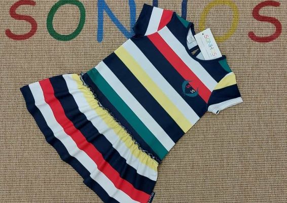 Multicolor Striped Dress – Girls Outfit