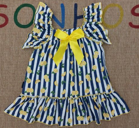 Lemon Print Dress – Girls Outfit