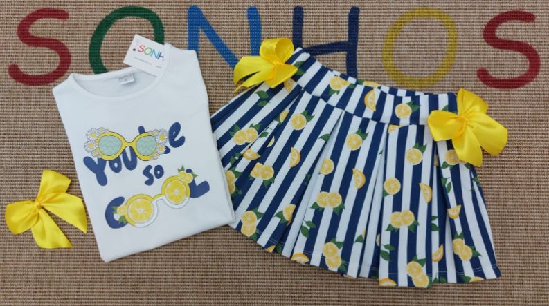 Lemon Skirt &amp; T-Shirt Set – Girls Outfit