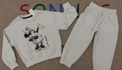 Beige Minnie Tracksuit Set – Girls Outfit