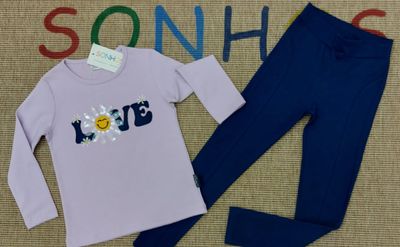 Blue Love Legging Set – Girls Outfit