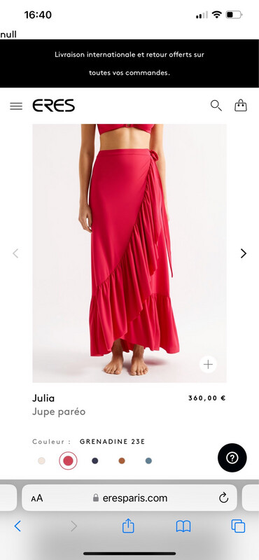Jupe paréo Eres neuve taille s