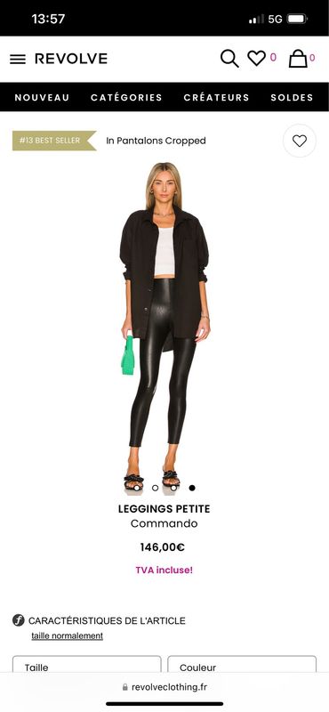Legging commando simili cuir neuf taille s super matière