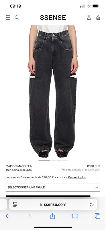 Jeans noir a découpé Martin margiela mm6  comme neuf taille 36 ok 36