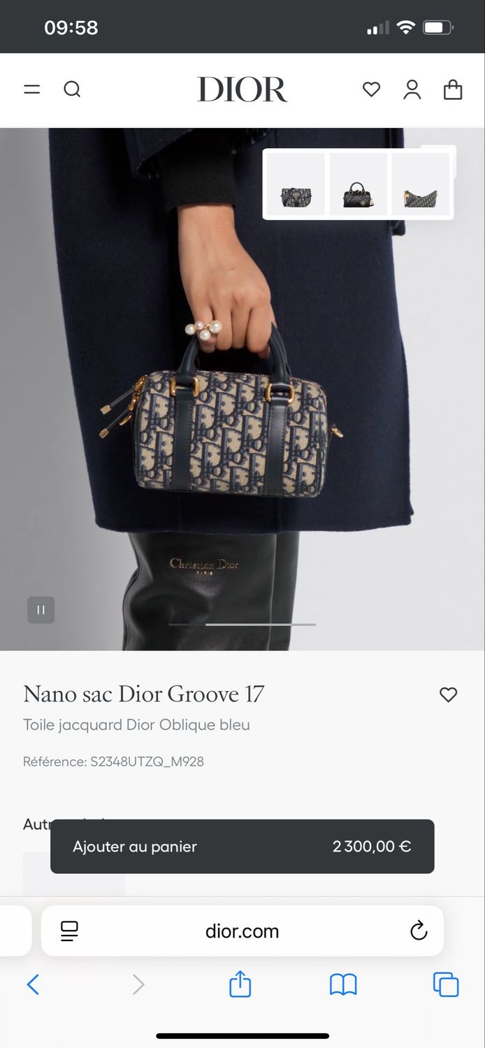 Nano sac Dior Groove 17 comme neuf complet