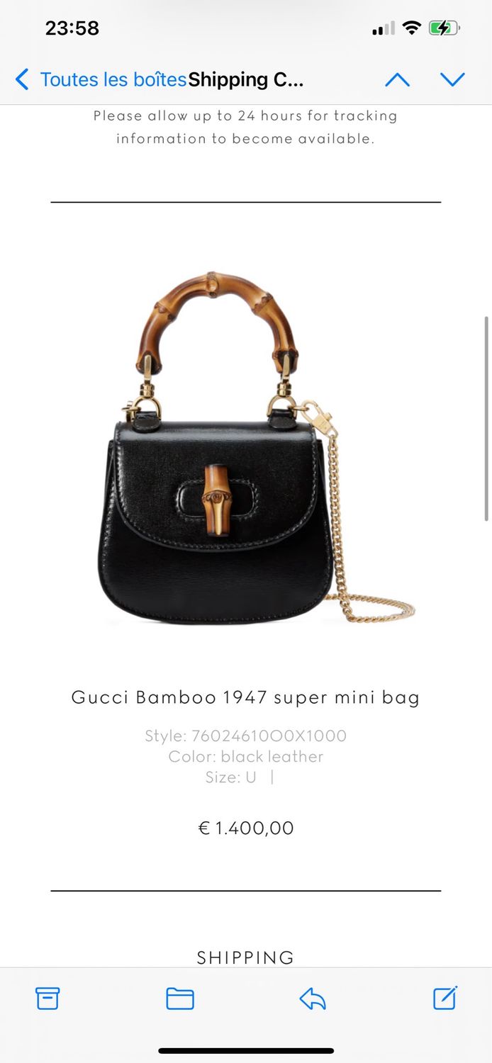 Gucci bambou super mini bag comme neuf complet