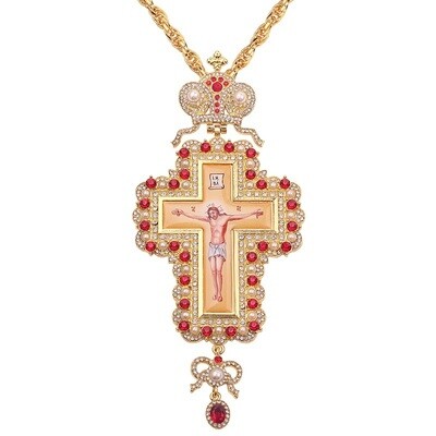 Orthodox Jesus Pectoral Enamel Bishop Encolpion Cross Pendant Necklace HipHop