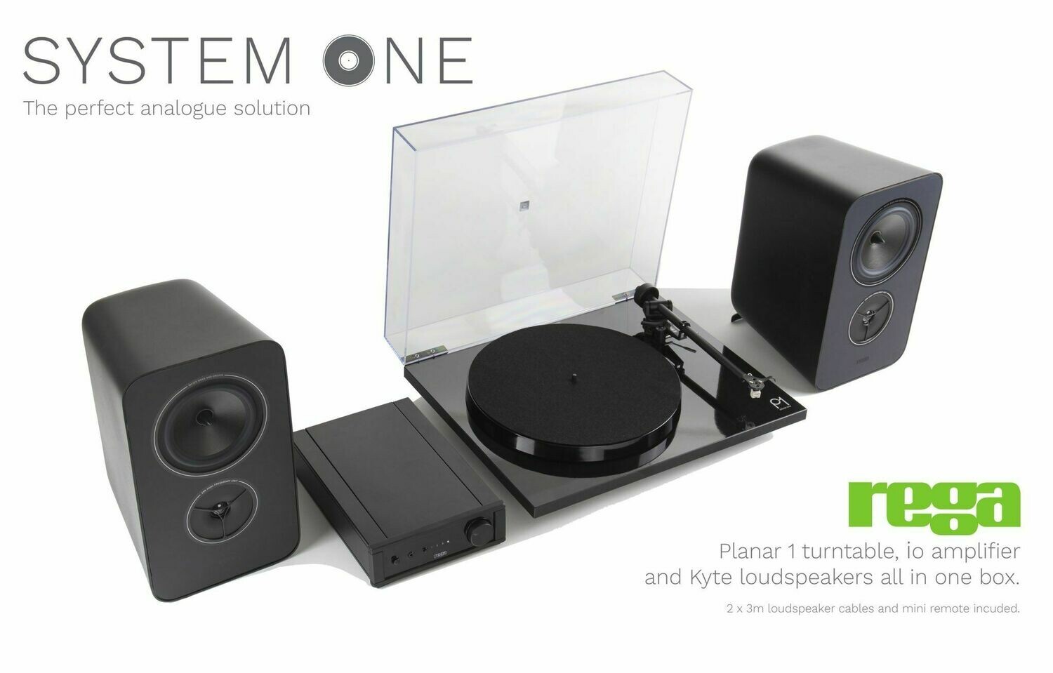 Rega System One - Gloss & Matt Black