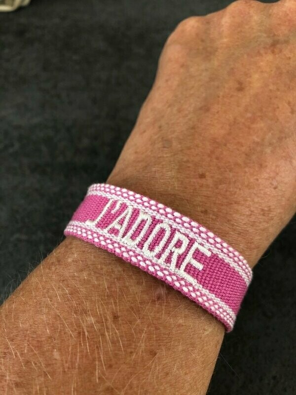 Webarmband J'ADORE pink