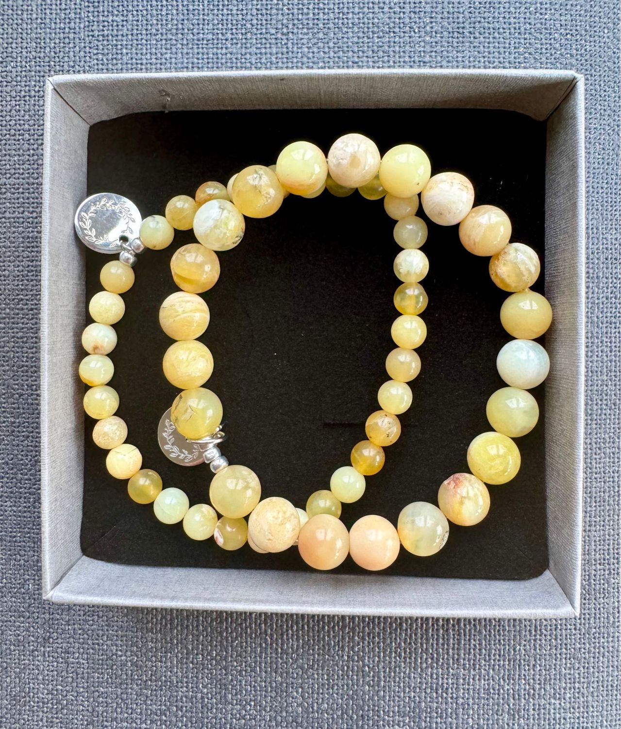 Armband Honig-Opal 6mm & 8mm