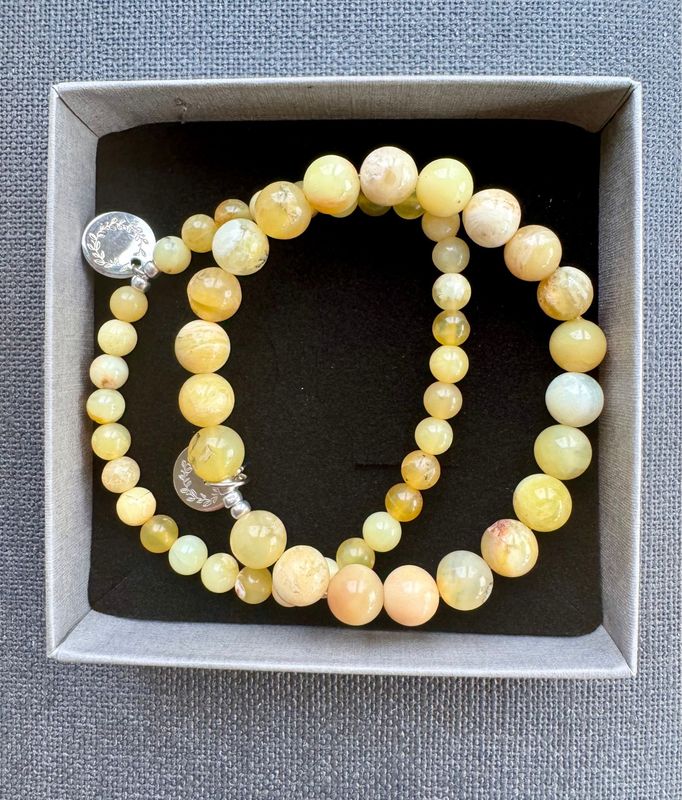 Armband Honig-Opal 6mm & 8mm