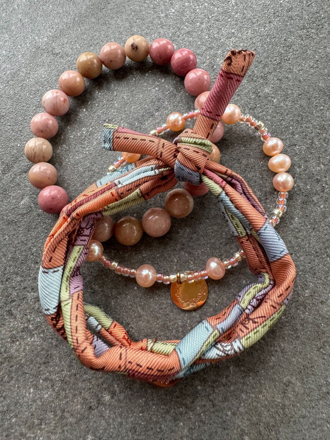 Sonderkombi PRESENT MAUVE mit Achatarmband und Süßwasserperle-Kombi-Armband