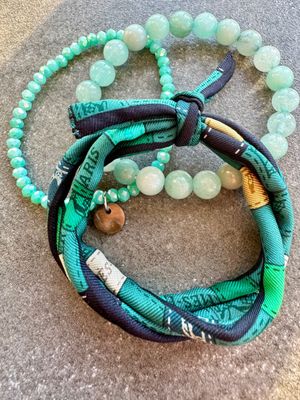 Sonderkombi mit Achatarmband Meeresgrün u. Perlenarmband Sonderkombi mit Achatarmband Meeresgrün u. Perlenarmband