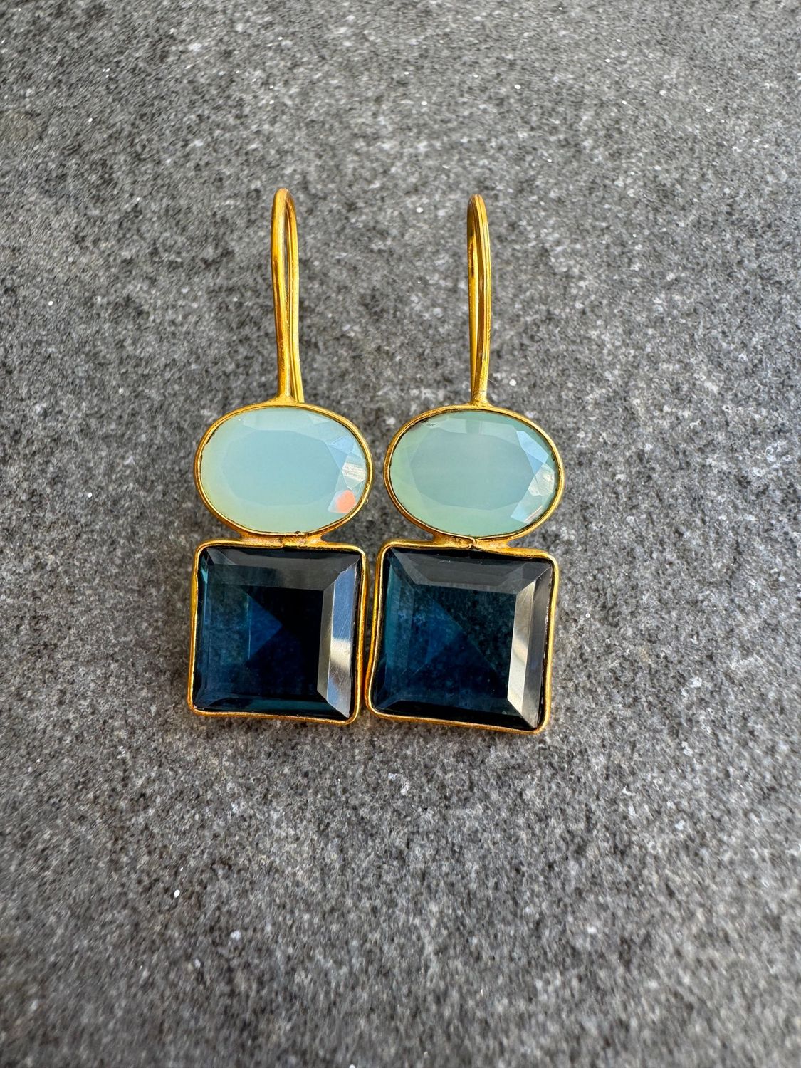 Ohrhänger Iolith, Aqua Chalcedon