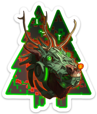 4&quot; Vinyl MechaSticker: Mecha Rudolph 01