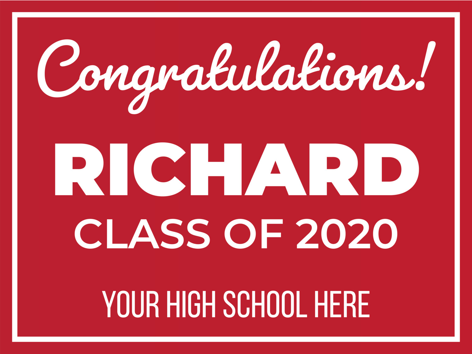Graduation Yard Sign 3 (Any Color) (18x24"), Sign Choice: 1
