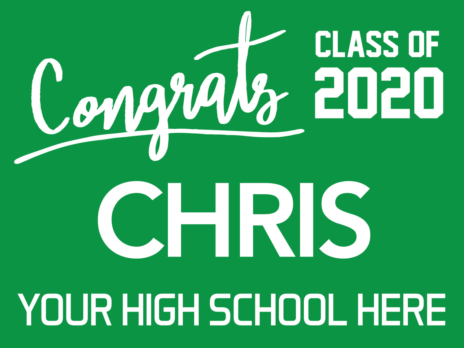 Graduation Yard Sign 4 (Any Color) (18x24"), Sign Choice: 1