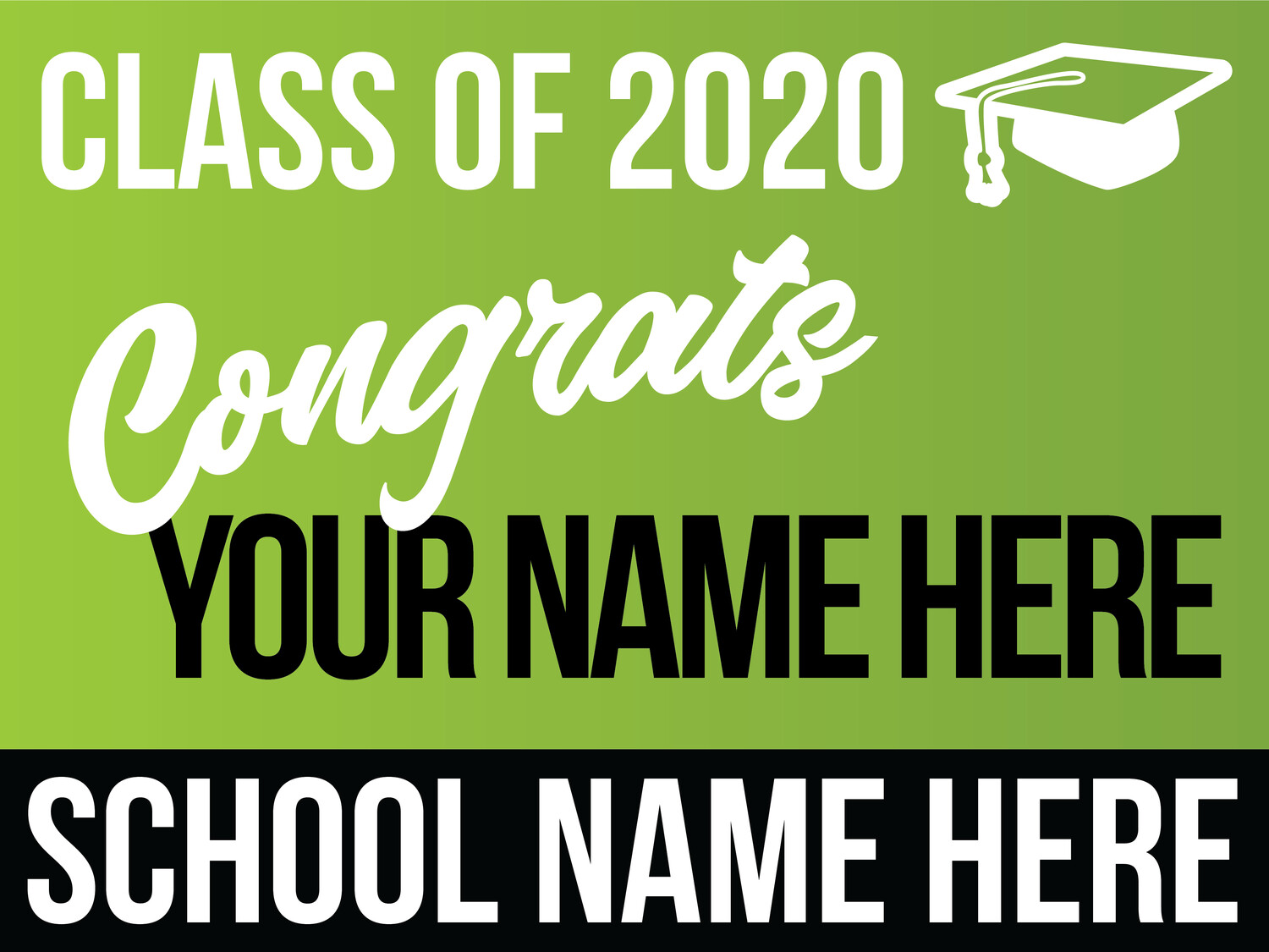 Graduation Yard Sign 7 (Any Color) (18x24"), Sign Choice: 1