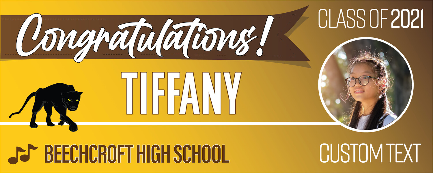 Beechcroft High School Graduation Banners (2x5'), Banner Choice: 1