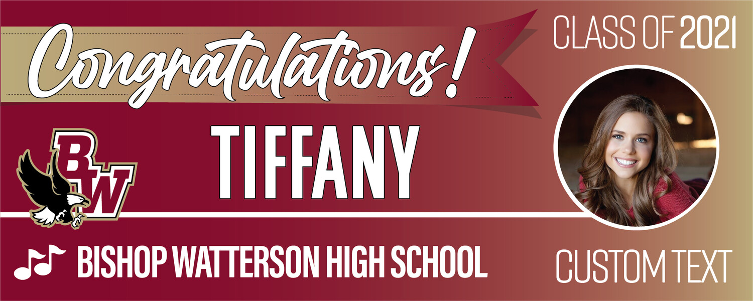 Bishop Watterson High School Graduation Banners (2x5'), Banner Choice: 1