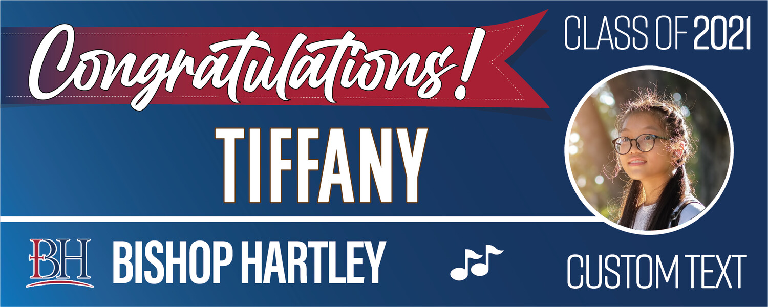 Bishop Hartley High School Graduation Banners (2x5'), Banner Choice: 1