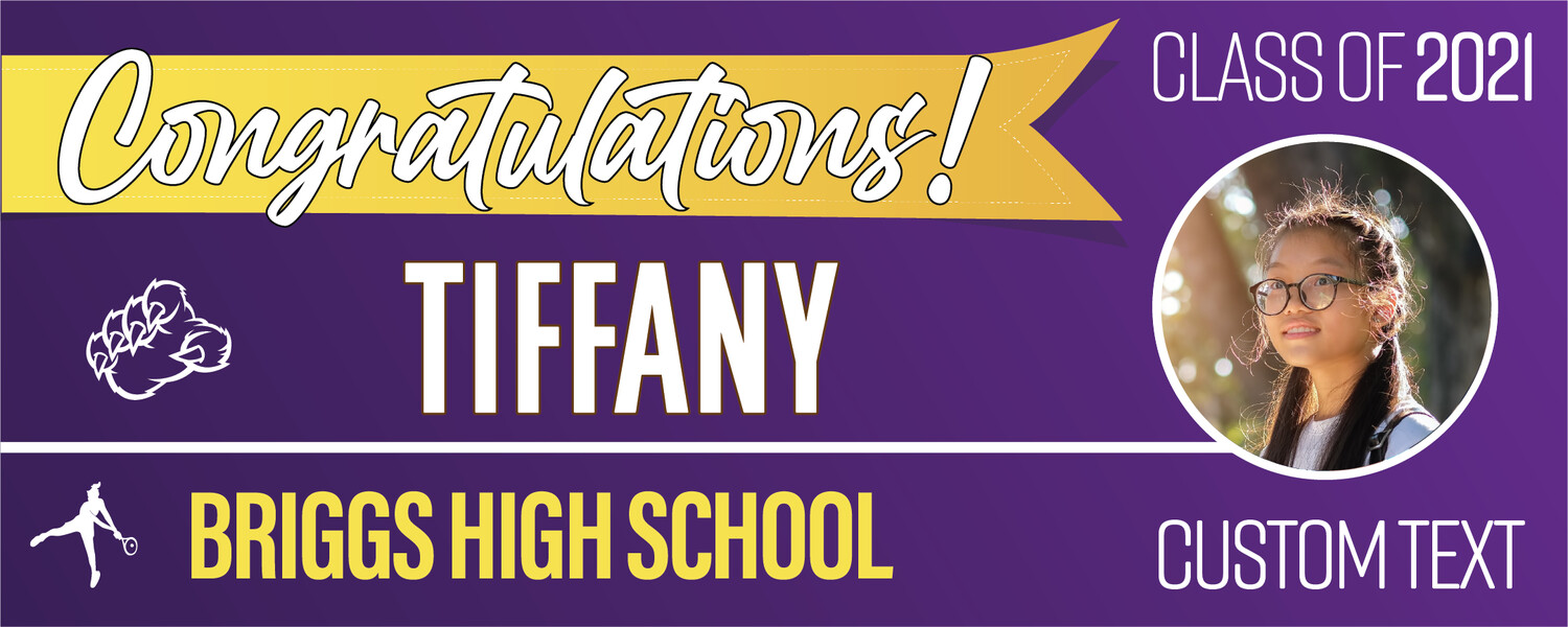 Briggs High School Graduation Banners (2x5'), Banner Choice: 1