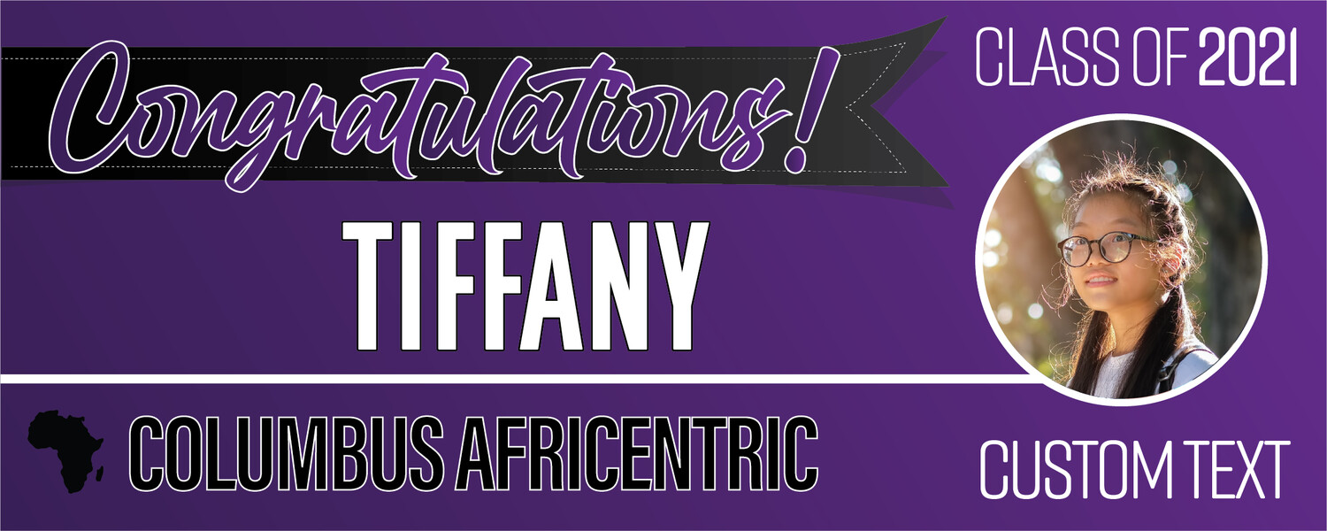 Columbus Africentric High School Graduation Banners (2x5'), Banner Choice: 1
