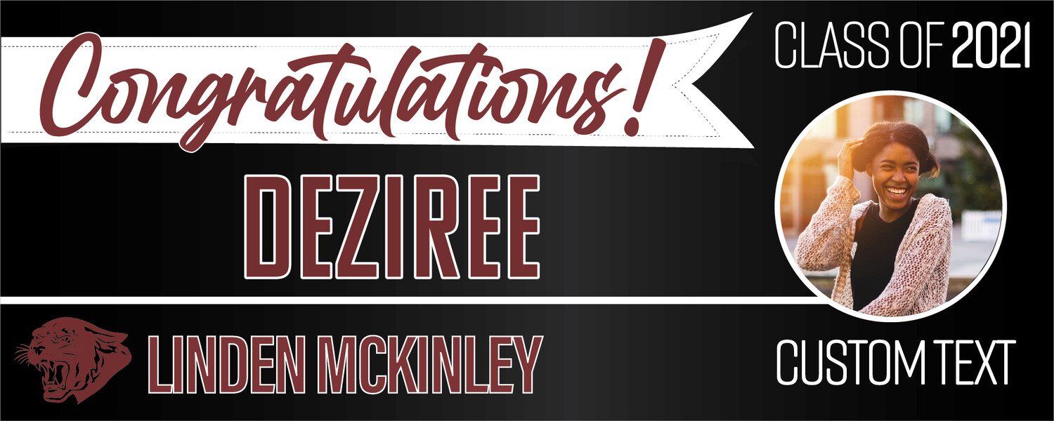 Linden McKinley High School Graduation Banners (2x5'), Banner Choice: 1