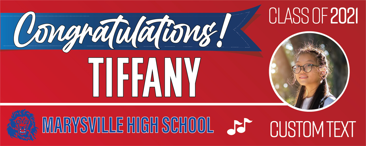 Marysville High School Graduation Banners (2x5'), Banner Choice: 1