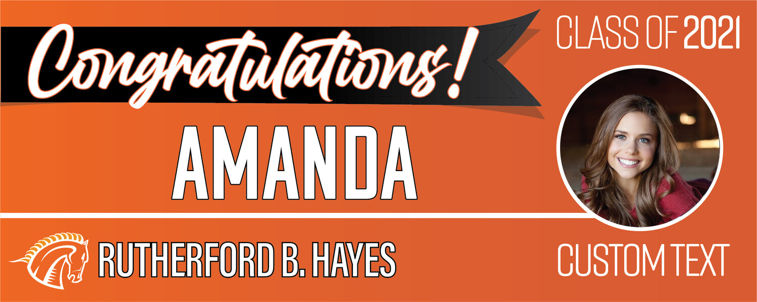 Rutherford B Hayes High School Graduation Banners (2x5'), Banner Choice: 1