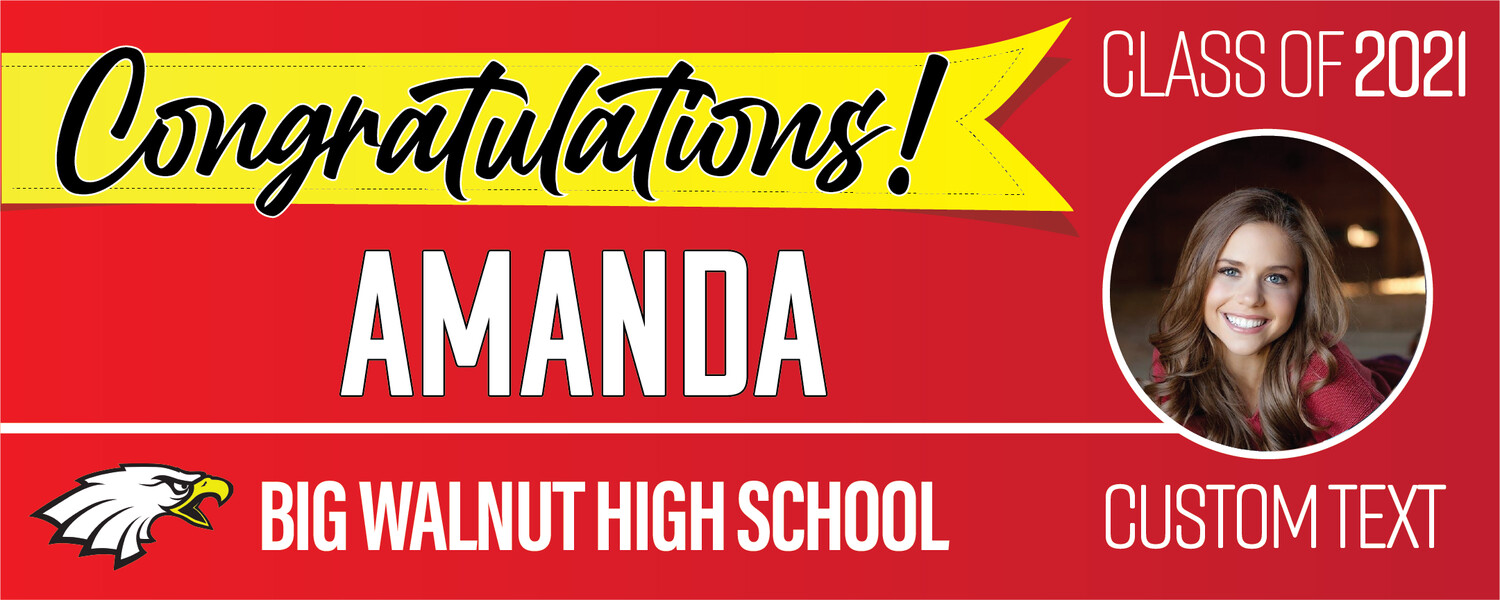 Big Walnut High School Graduation Banners (2x5'), Banner Choice: 1