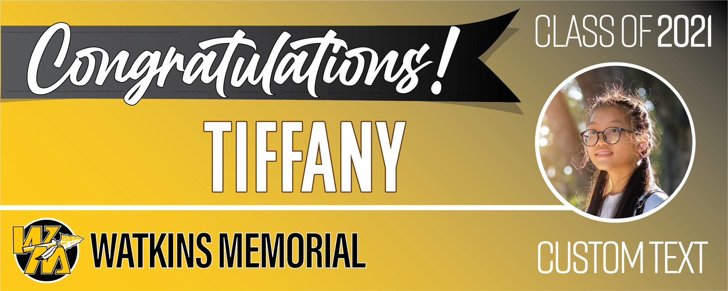 Watkins Memorial High School Graduation Banners (2x5'), Banner Choice: 1