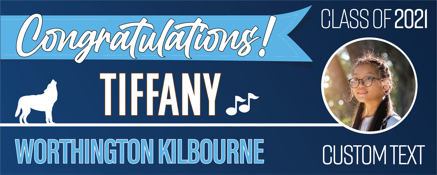 Worthington Kilbourne High School Graduation Banners (2x5'), Banner Choice: 1