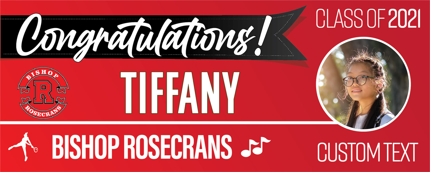 Bishop Rosecrans High School Graduation Banners (2x5'), Banner Choice: 1