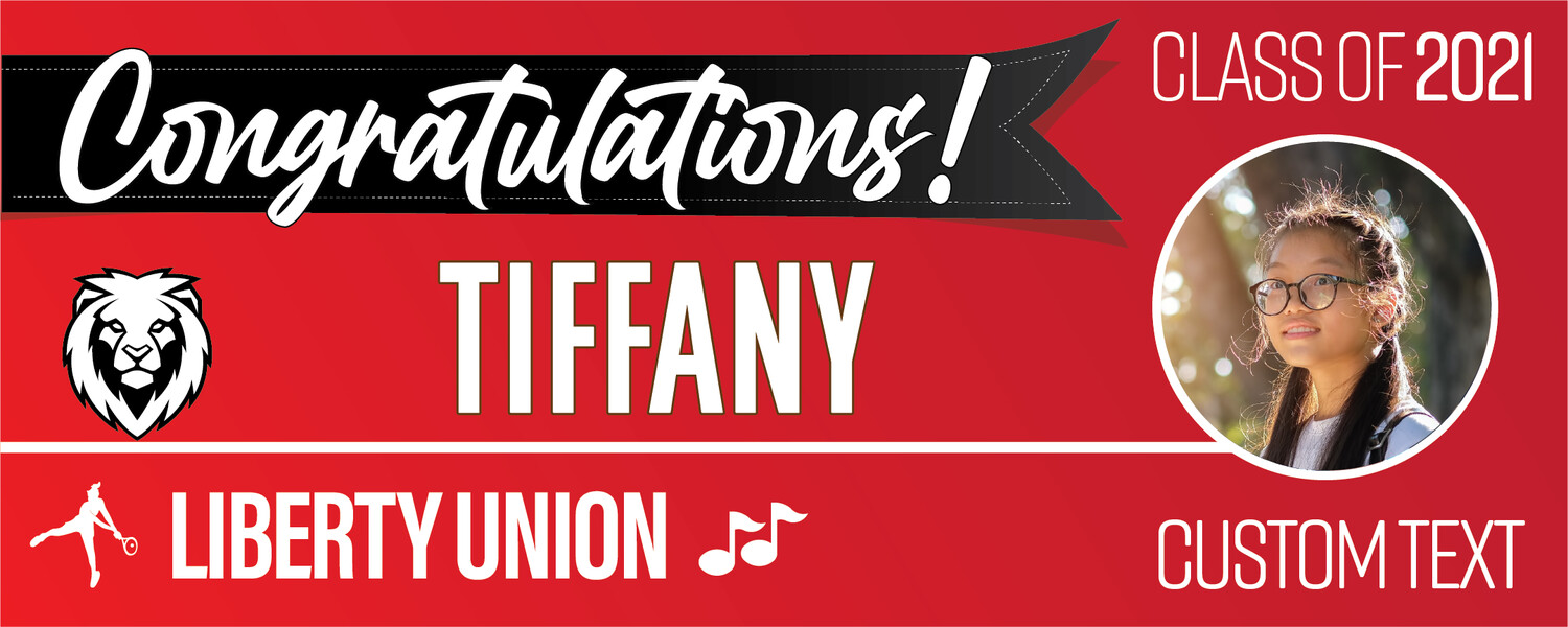 Liberty Union High School Graduation Banners (2x5'), Banner Choice: 1